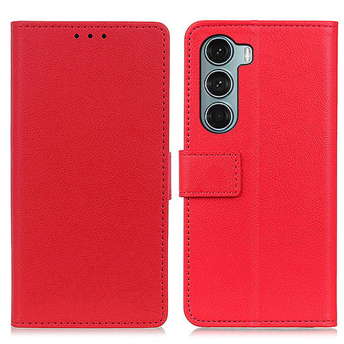 Leather Case Stands Flip Cover Holder M08L for Motorola Moto G200 5G Red