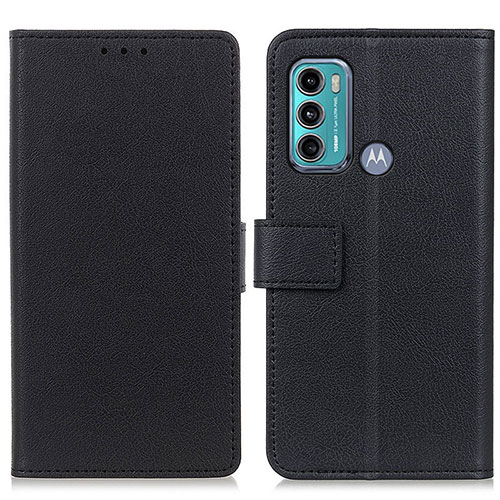 Leather Case Stands Flip Cover Holder M08L for Motorola Moto G40 Fusion Black