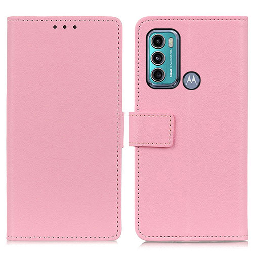 Leather Case Stands Flip Cover Holder M08L for Motorola Moto G40 Fusion Pink
