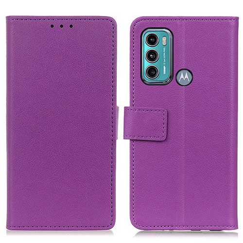 Leather Case Stands Flip Cover Holder M08L for Motorola Moto G40 Fusion Purple