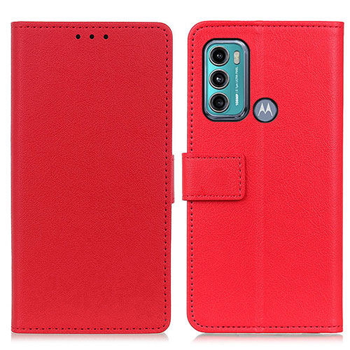 Leather Case Stands Flip Cover Holder M08L for Motorola Moto G40 Fusion Red