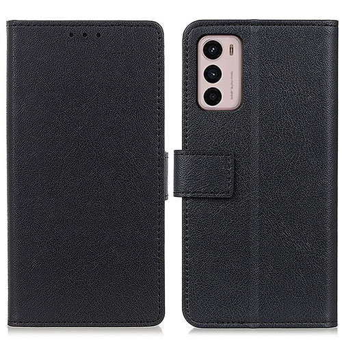 Leather Case Stands Flip Cover Holder M08L for Motorola Moto G42 Black
