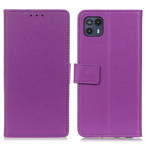 Leather Case Stands Flip Cover Holder M08L for Motorola Moto G50 5G Purple