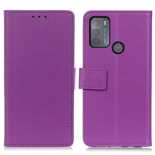 Leather Case Stands Flip Cover Holder M08L for Motorola Moto G50 Purple