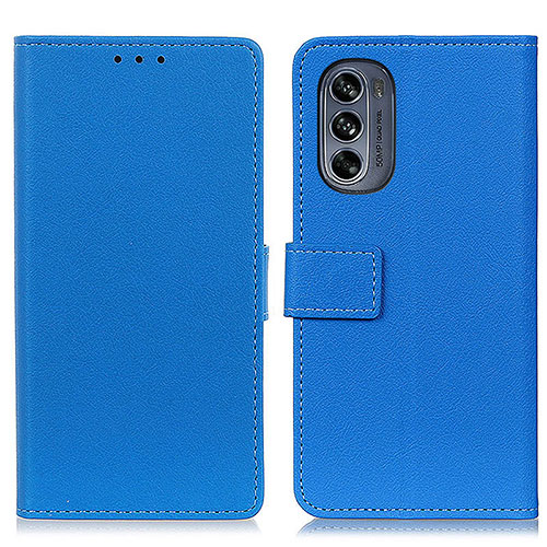Leather Case Stands Flip Cover Holder M08L for Motorola Moto G62 5G Blue