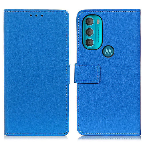 Leather Case Stands Flip Cover Holder M08L for Motorola Moto G71 5G Blue