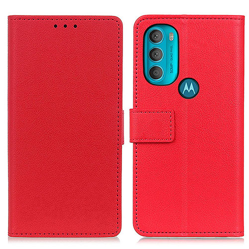 Leather Case Stands Flip Cover Holder M08L for Motorola Moto G71 5G Red