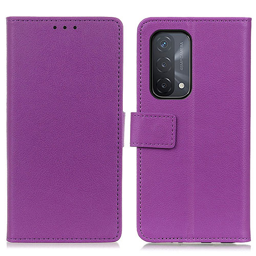 Leather Case Stands Flip Cover Holder M08L for OnePlus Nord N200 5G Purple