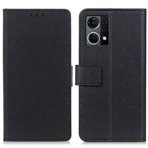 Leather Case Stands Flip Cover Holder M08L for Oppo Reno8 4G Black