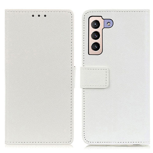 Leather Case Stands Flip Cover Holder M08L for Samsung Galaxy S21 5G White