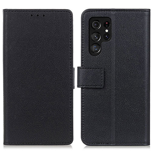 Leather Case Stands Flip Cover Holder M08L for Samsung Galaxy S21 Ultra 5G Black