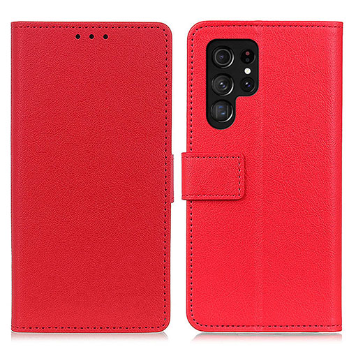 Leather Case Stands Flip Cover Holder M08L for Samsung Galaxy S21 Ultra 5G Red