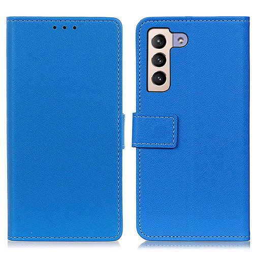Leather Case Stands Flip Cover Holder M08L for Samsung Galaxy S22 Plus 5G Blue