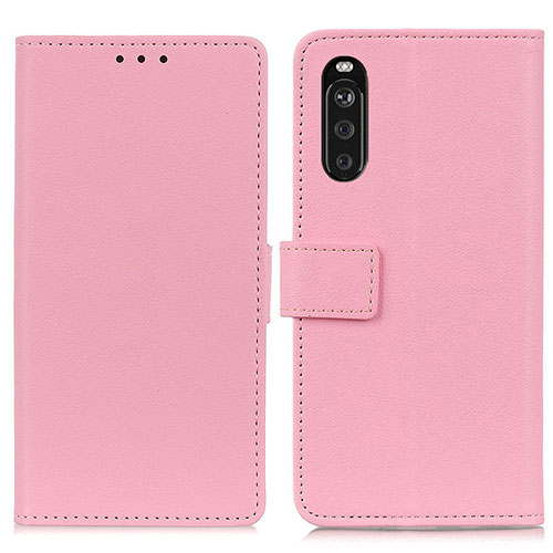 Leather Case Stands Flip Cover Holder M08L for Sony Xperia 10 III Pink