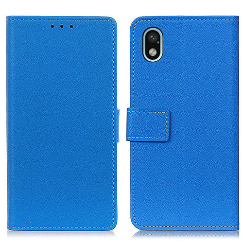 Leather Case Stands Flip Cover Holder M08L for Sony Xperia Ace III Blue