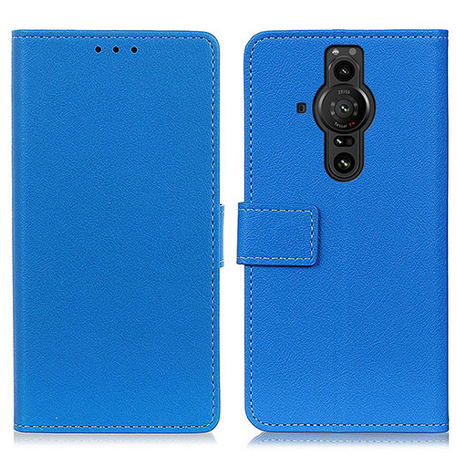 Leather Case Stands Flip Cover Holder M08L for Sony Xperia PRO-I Blue