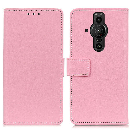 Leather Case Stands Flip Cover Holder M08L for Sony Xperia PRO-I Pink