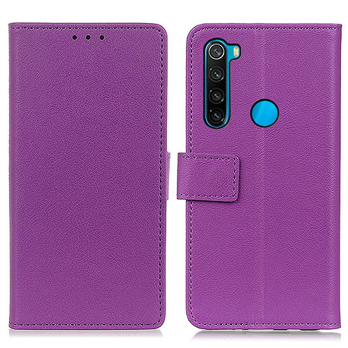 Leather Case Stands Flip Cover Holder M08L for Xiaomi Redmi Note 8 (2021) Purple