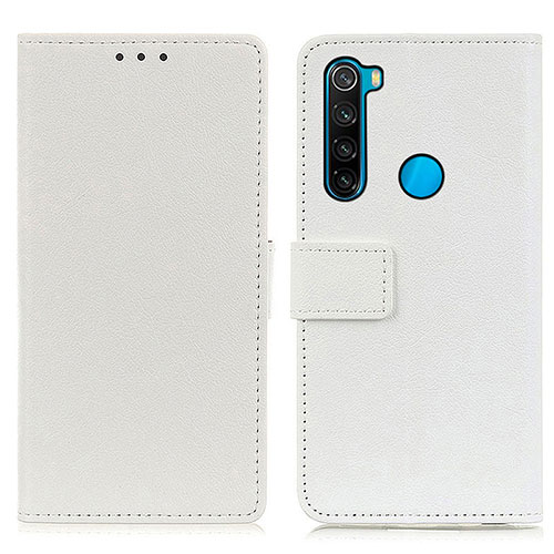 Leather Case Stands Flip Cover Holder M08L for Xiaomi Redmi Note 8 (2021) White