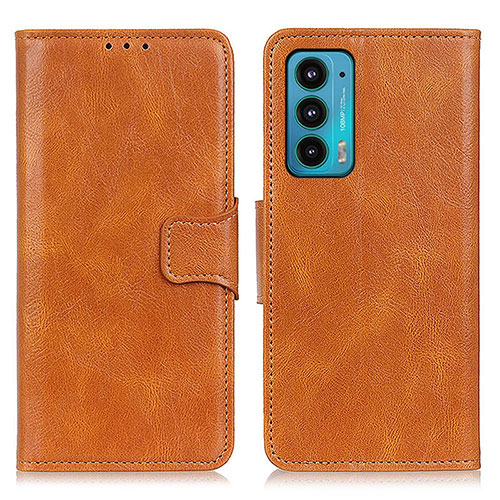 Leather Case Stands Flip Cover Holder M09L for Motorola Moto Edge 20 5G Brown