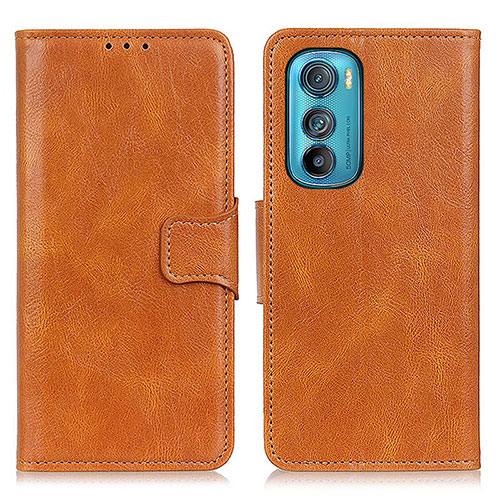 Leather Case Stands Flip Cover Holder M09L for Motorola Moto Edge 30 5G Brown