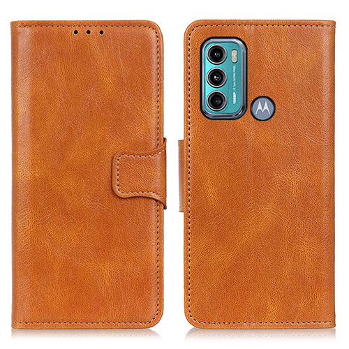 Leather Case Stands Flip Cover Holder M09L for Motorola Moto G40 Fusion Brown
