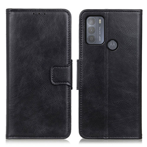 Leather Case Stands Flip Cover Holder M09L for Motorola Moto G50 Black