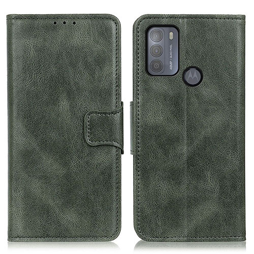 Leather Case Stands Flip Cover Holder M09L for Motorola Moto G50 Green