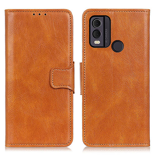 Leather Case Stands Flip Cover Holder M09L for Nokia C22 Brown