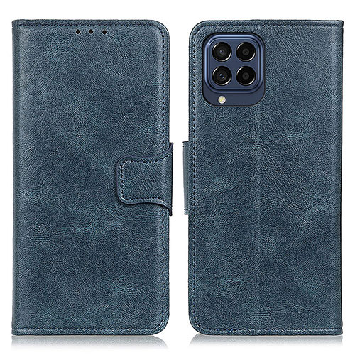 Leather Case Stands Flip Cover Holder M09L for Samsung Galaxy M53 5G Blue