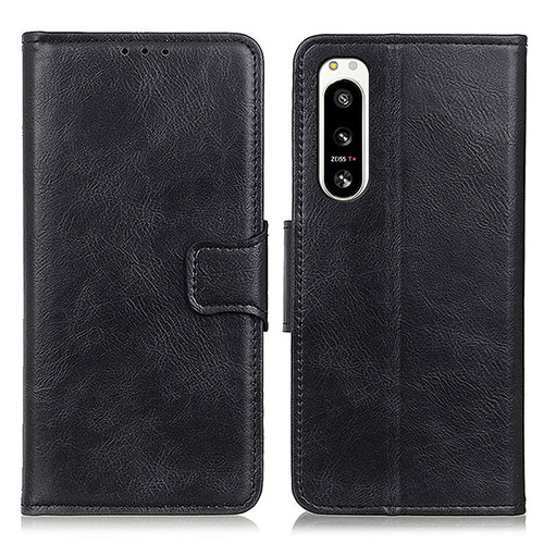 Leather Case Stands Flip Cover Holder M09L for Sony Xperia 5 IV Black