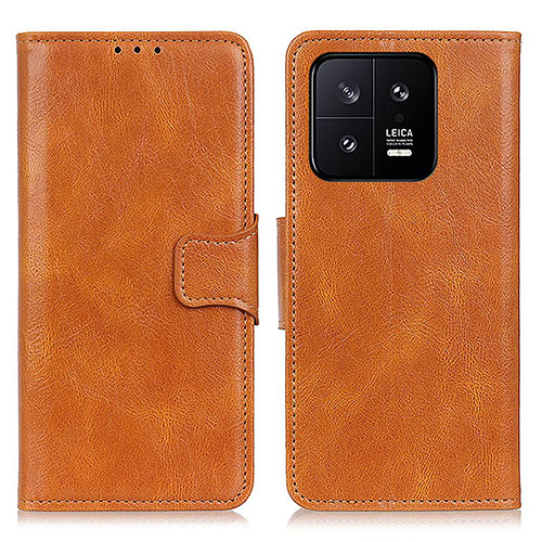 Leather Case Stands Flip Cover Holder M09L for Xiaomi Mi 13 Pro 5G Brown