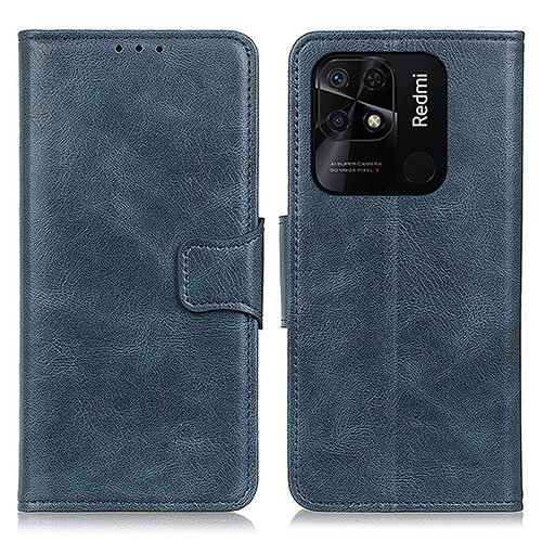 Leather Case Stands Flip Cover Holder M09L for Xiaomi Redmi 10 Power Blue
