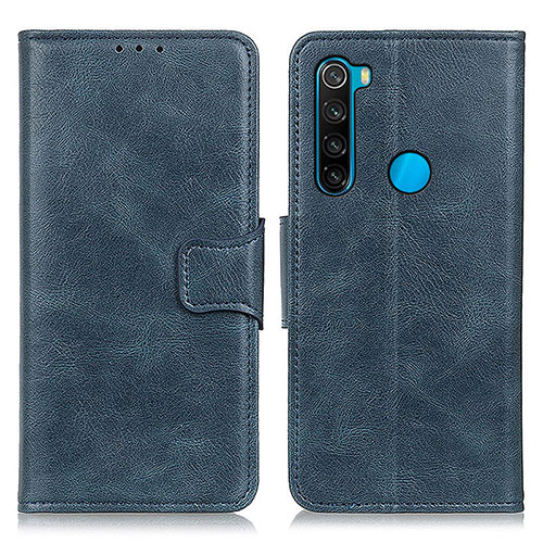 Leather Case Stands Flip Cover Holder M09L for Xiaomi Redmi Note 8 (2021) Blue