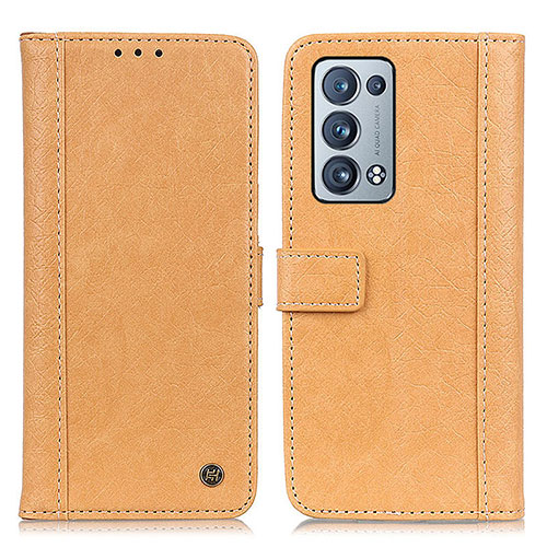 Leather Case Stands Flip Cover Holder M10L for Oppo Reno6 Pro 5G Khaki