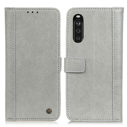 Leather Case Stands Flip Cover Holder M10L for Sony Xperia 10 III Gray