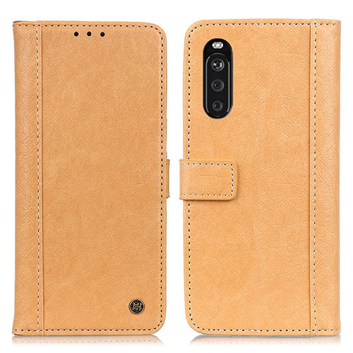 Leather Case Stands Flip Cover Holder M10L for Sony Xperia 10 III Khaki