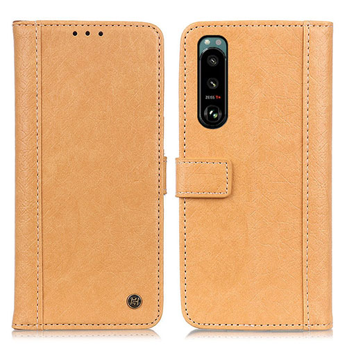 Leather Case Stands Flip Cover Holder M10L for Sony Xperia 5 III Khaki