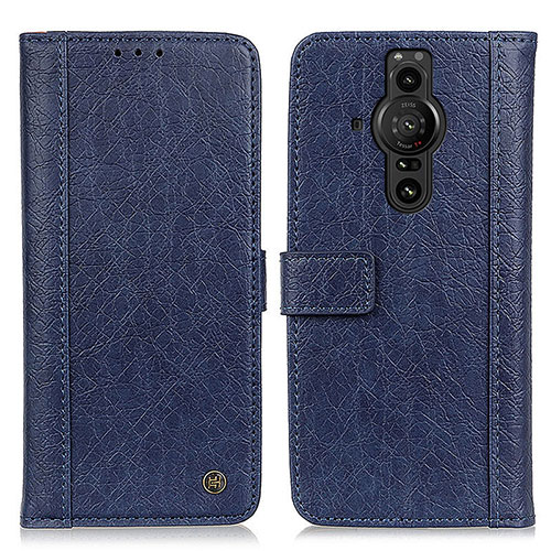 Leather Case Stands Flip Cover Holder M10L for Sony Xperia PRO-I Blue
