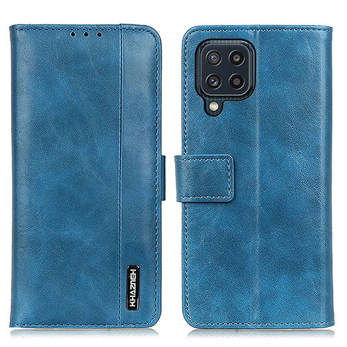 Leather Case Stands Flip Cover Holder M11L for Samsung Galaxy M32 4G Blue