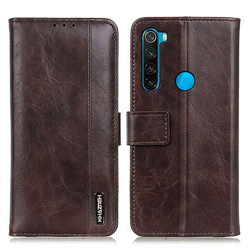 Leather Case Stands Flip Cover Holder M11L for Xiaomi Redmi Note 8 (2021) Brown