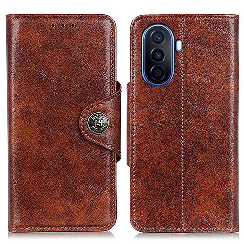 Leather Case Stands Flip Cover Holder M12L for Huawei Nova Y71 Brown