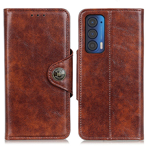 Leather Case Stands Flip Cover Holder M12L for Motorola Moto Edge (2021) 5G Brown