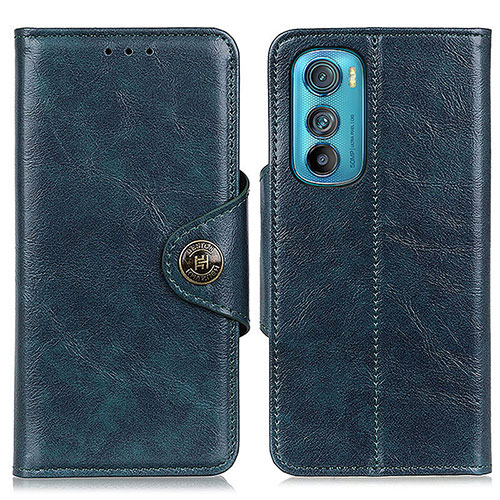 Leather Case Stands Flip Cover Holder M12L for Motorola Moto Edge 30 5G Blue