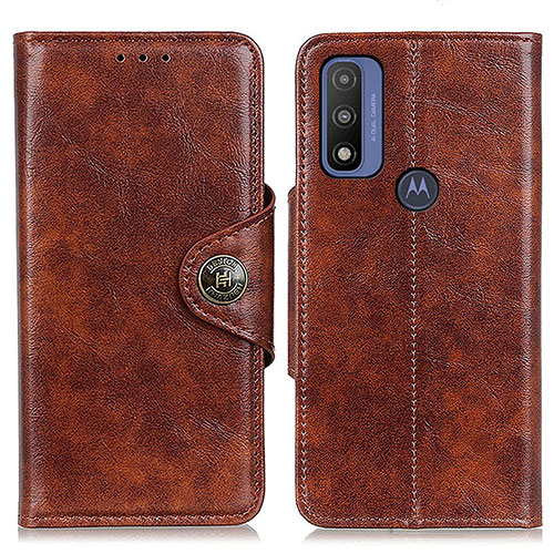 Leather Case Stands Flip Cover Holder M12L for Motorola Moto G Pure Brown