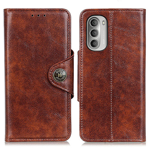 Leather Case Stands Flip Cover Holder M12L for Motorola Moto G Stylus (2022) 5G Brown