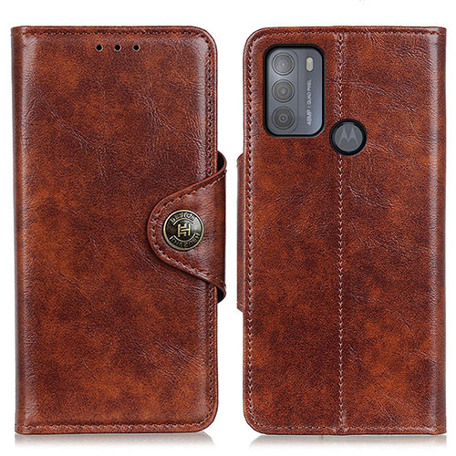 Leather Case Stands Flip Cover Holder M12L for Motorola Moto G50 Brown