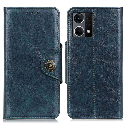 Leather Case Stands Flip Cover Holder M12L for Oppo Reno8 4G Blue
