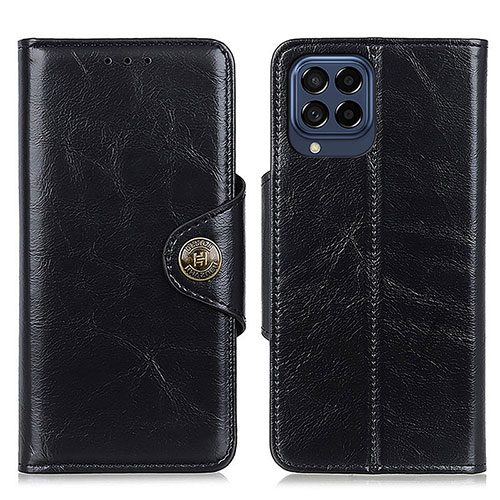 Leather Case Stands Flip Cover Holder M12L for Samsung Galaxy M53 5G Black