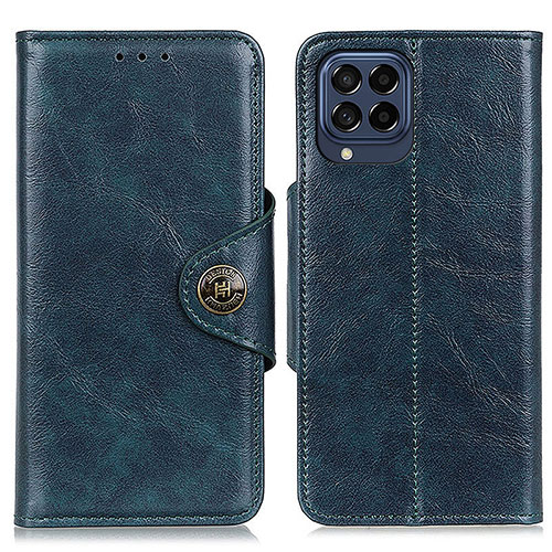 Leather Case Stands Flip Cover Holder M12L for Samsung Galaxy M53 5G Blue